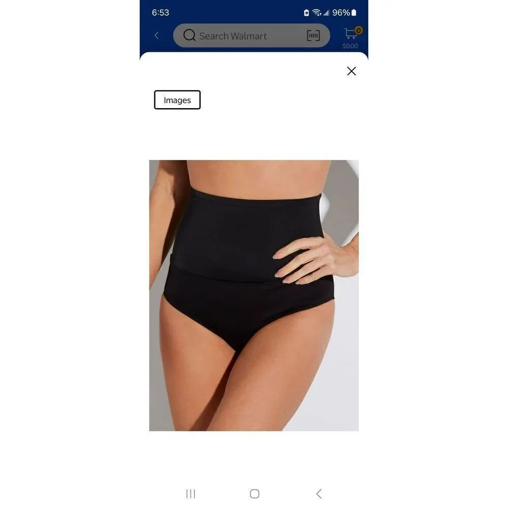 New Size 12 Leilani Black Swimsuit Bathing Suit Bikini Tankini Bottoms High Rise